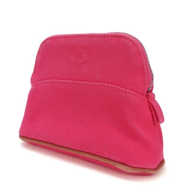 Shop Hermes Hermès Bolide Pink Canvas Clutch Bag ()