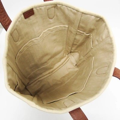 Shop Hermes Hermès Calicut Ecru Cotton Tote Bag ()