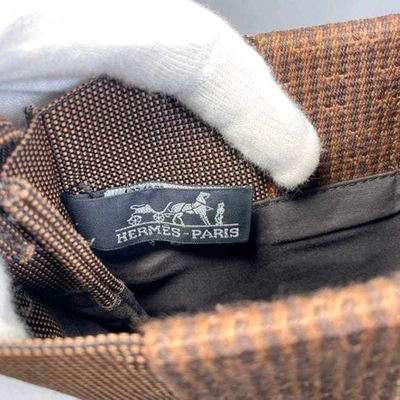 Shop Hermes Hermès Herline Brown Canvas Shoulder Bag ()