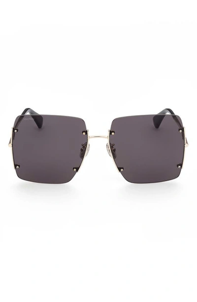 Shop Max Mara 60mm Geometric Sunglasses In Gold / Smoke