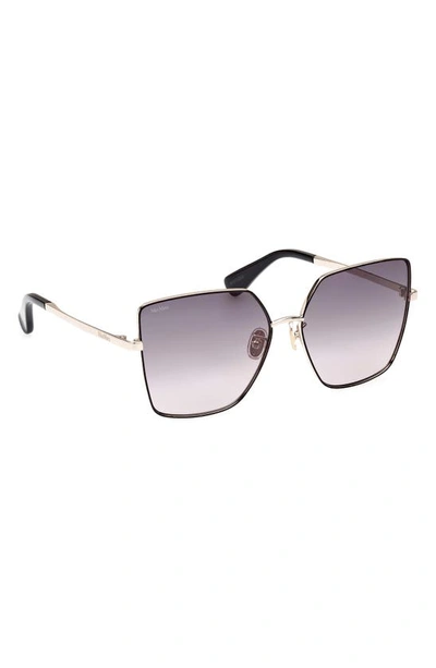 Shop Max Mara 60mm Oversize Butterfly Sunglasses In Gold / Gradient Smoke