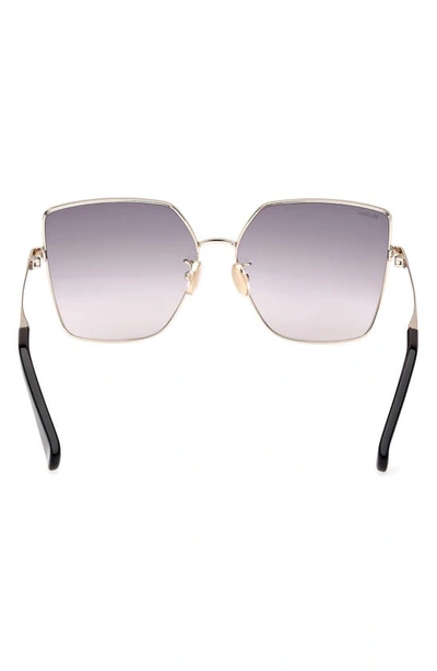 Shop Max Mara 60mm Oversize Butterfly Sunglasses In Gold / Gradient Smoke