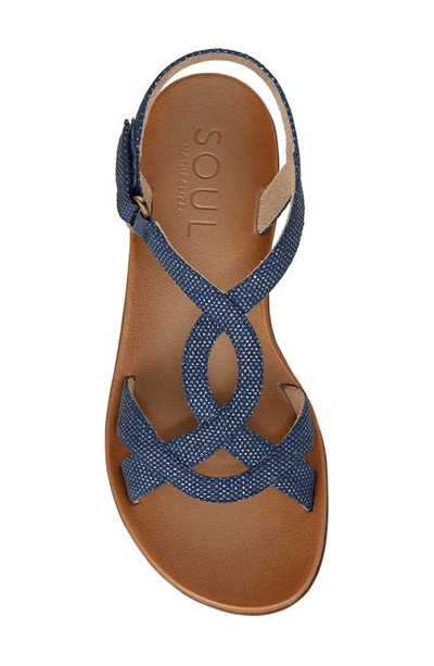 Soul Naturalizer Solo Ankle Strap Sandal In Blue Fabric