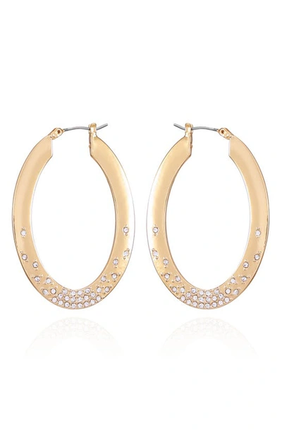 Shop Vince Camuto Gradient Crystal Hoop Earrings In Gold