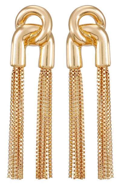 Shop Vince Camuto Chain Tassel U-drop Earrings In Gold