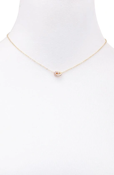 Shop Vince Camuto Interlocking Crystal Pendant Necklace In Gold