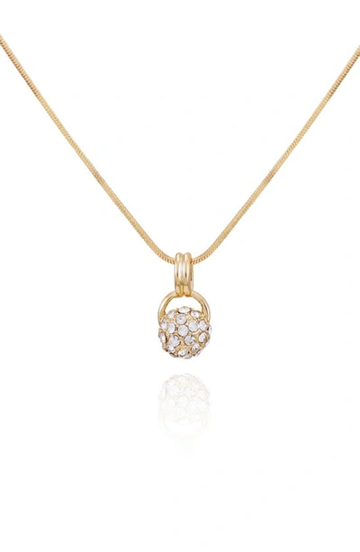 Shop Vince Camuto Fire Ball Crystal Pendant Necklace In Gold