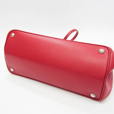 Shop Prada Saffiano Red Leather Tote Bag ()
