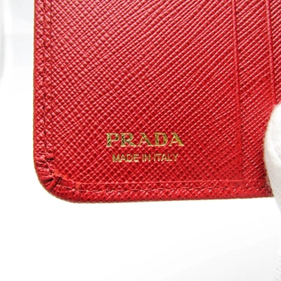 Shop Prada Saffiano Red Leather Wallet  ()