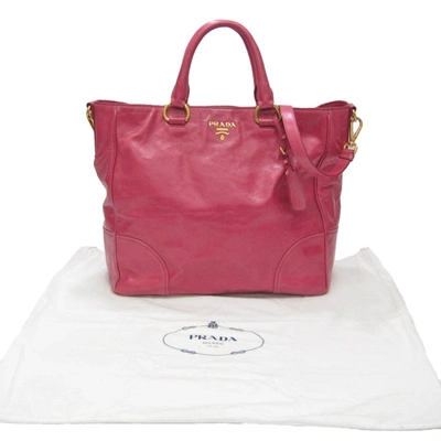 Shop Prada Vitello Pink Leather Tote Bag ()