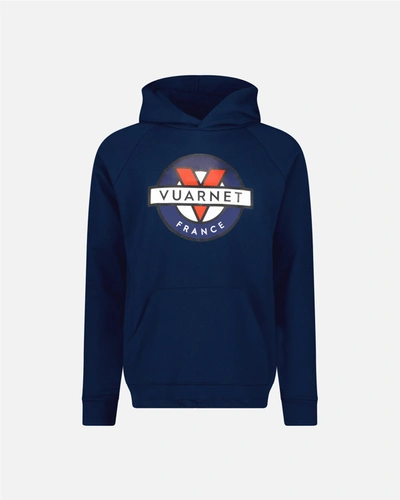 Shop Vuarnet Vintage Cotton Hoodie In Navy