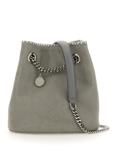 Shop Stella Mccartney Falabella Bucket Bag In Argento