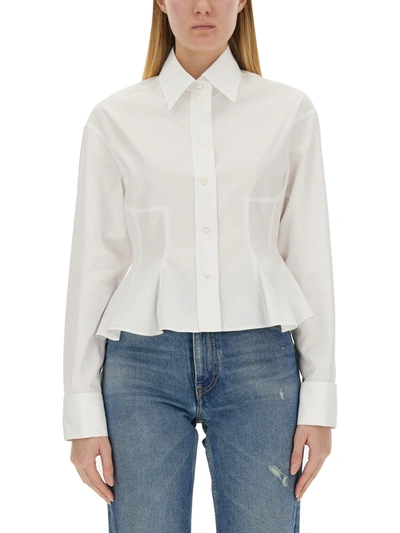 Shop Stella Mccartney Peplum Shirt In Bianco