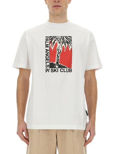 Shop Palm Angels Palm Ski Club T-shirt In Bianco