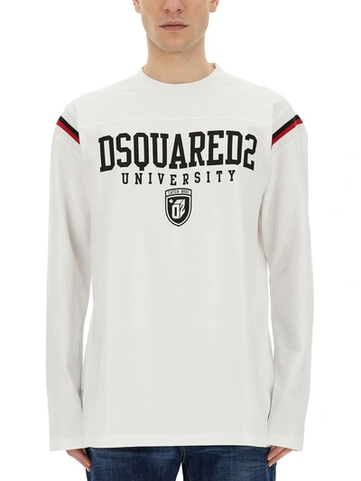 Shop Dsquared2 Sweatshirt With Logo In Bianco