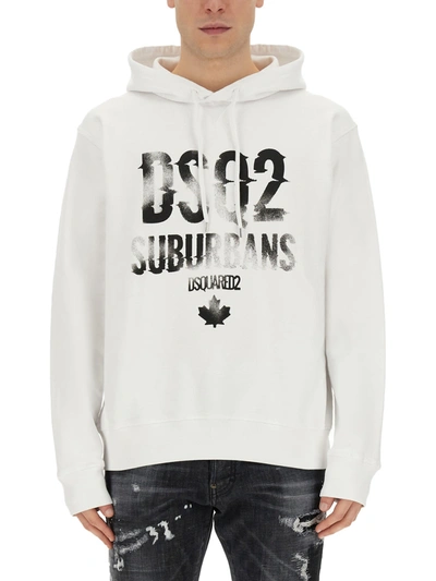 Shop Dsquared2 Suburbans Cool Fit Sweatshirt In Bianco