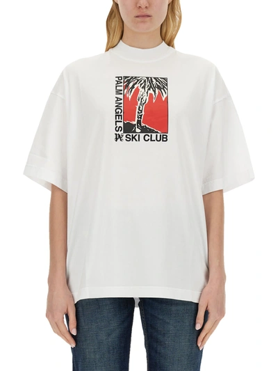 Shop Palm Angels Palm Ski Club T-shirt In Bianco