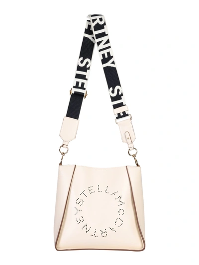 Shop Stella Mccartney Shoulder Bag With Logo In Bianco