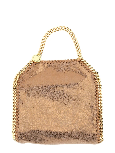 Shop Stella Mccartney Falabella Tiny Bag In Bronzo