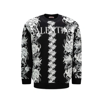 Shop Valentino Flowers Daisyland Sweatshirt In Black