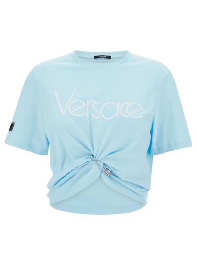 Shop Versace T-shirt Pin In Blu