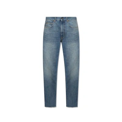 Shop Gucci Cotton Denim Jeans In Blue