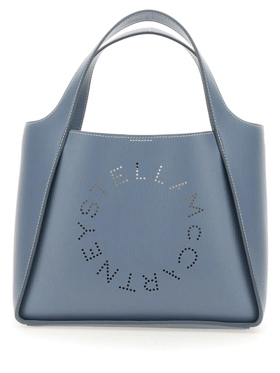 Shop Stella Mccartney Shoulder Bag With Logo In Celeste