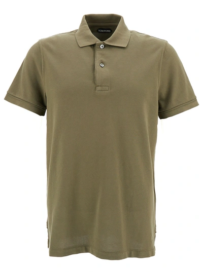 Shop Tom Ford Polo Piquet In Green