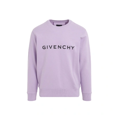 Shop Givenchy Logo Sweatshirt In Lilac