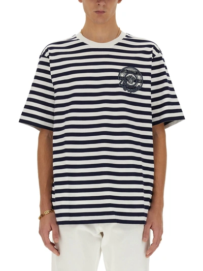 Shop Versace Striped T-shirt In Multicolor