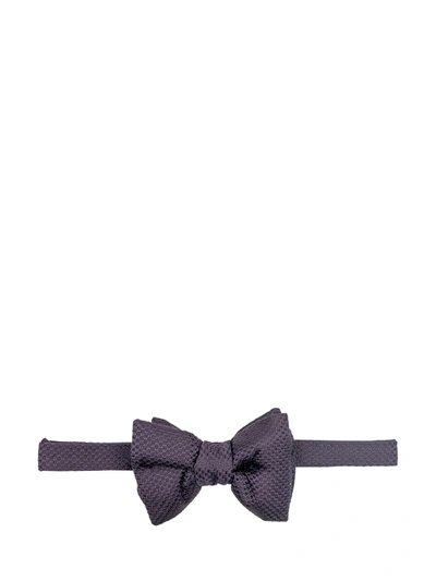 Shop Tom Ford Bow Tie With Logo In Navy