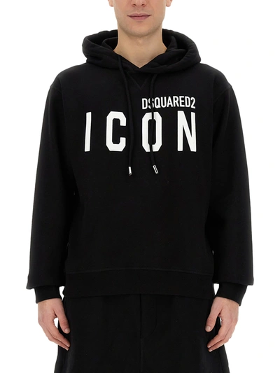 Shop Dsquared2 Icon Hoodie In Nero
