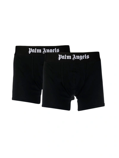Shop Palm Angels Confezione Da Due Boxer In Nero