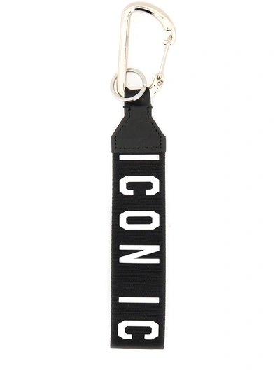 Shop Dsquared2 Keychain With Logo In Nero