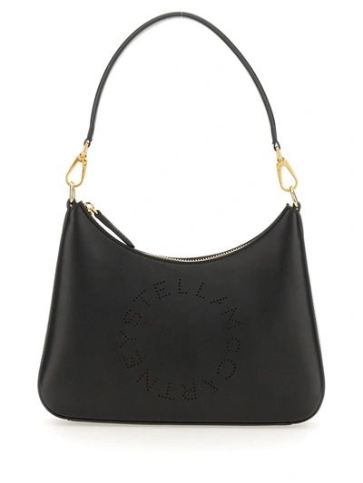Shop Stella Mccartney Small Shoulder Bag With Logo In Nero