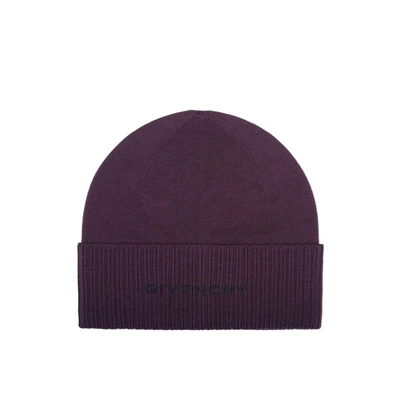 Shop Givenchy Wool Logo Hat In Purple