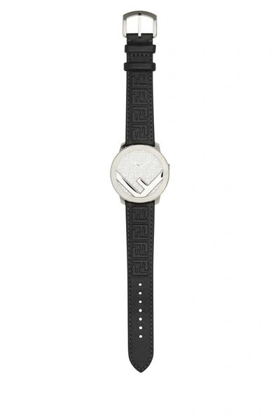 Shop Fendi Logo-detailed Round Watch In Silver