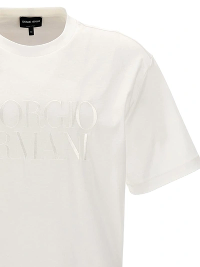 Shop Giorgio Armani Logo T-shirt In White