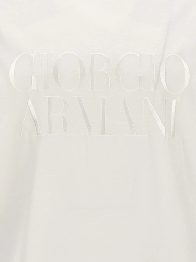 Shop Giorgio Armani Logo T-shirt In White