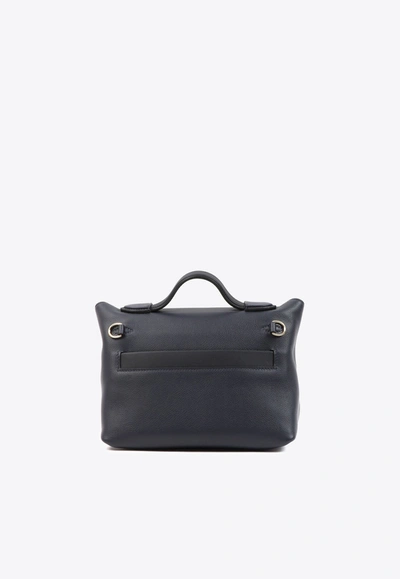 Shop Hermes 24/24 21 In Bleu Nuit Evercolor And Swift With Permabrass Hardware
