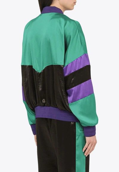 Shop Dsquared2 80's Color-block Bomber Jacket In Multicolor