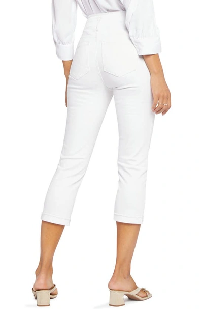 Shop Nydj Chloe Hollywood Frayed Capri Jeans In Optic White