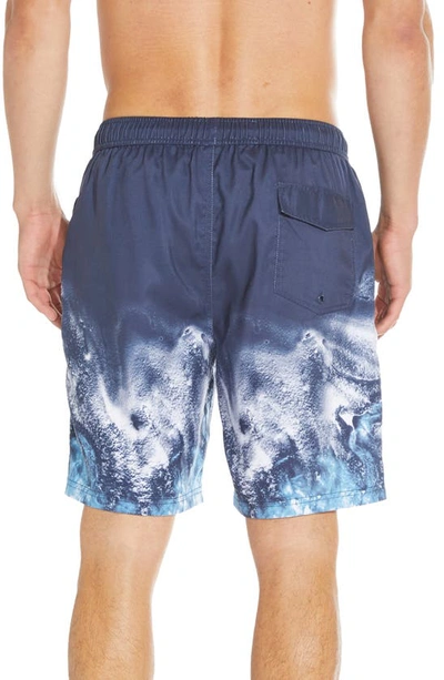 Shop Micros Marbled Waters Board Shorts<br /> In Blue