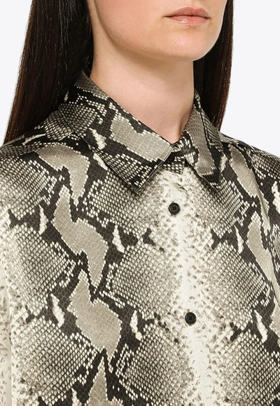 Shop Khaite Argo Snake-print Button-up Shirt In Multicolor