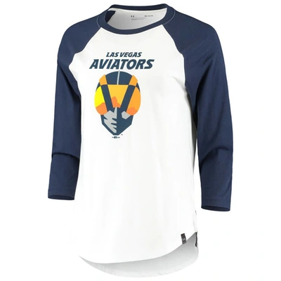 Shop Under Armour Navy/white Las Vegas Aviators Three-quarter Sleeve Baseball T-shirt