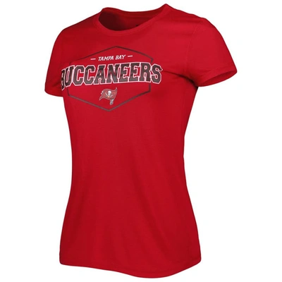 Concepts Sport Women's  Red, Pewter Tampa Bay Buccaneers Badge T-shirt And Pants Sleep Set In Red