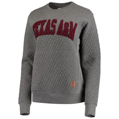 Shop Pressbox Heather Charcoal Texas A&m Aggies Moose Quilted Pullover Sweatshirt In Heather Gray