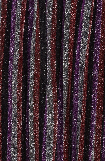 Ava & Yelly Shimmer Stripe Shift Dress In Multi Black