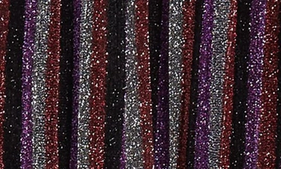 Ava & Yelly Shimmer Stripe Shift Dress In Multi Black