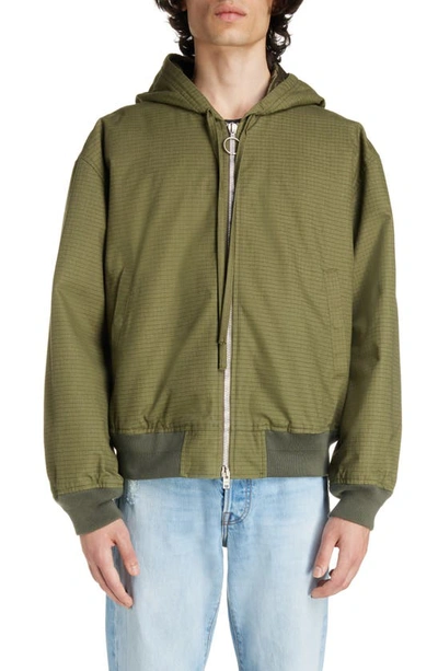 Shop Acne Studios Padded Cotton Ripstop Jacket In Olive Green
